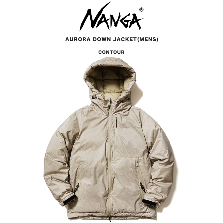 SALE40%OFF NANGA ナンガ AURORA DOWN JACKET オーロラ ダウンジャケット(メンズ) CONTOURシリーズ 等高線柄モデル アウトドアウェアー 軽量防水透湿素材 冬キャンプ クリスマスギフト プレゼントにおすすめ