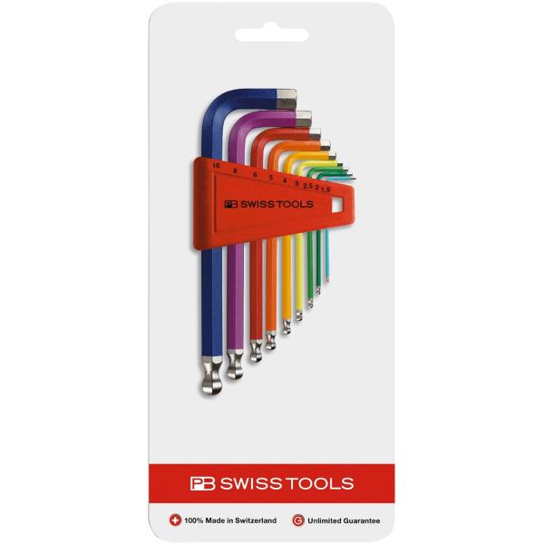 PB SWISS TOOLS 212H-10RBCN ボール付レインボーレンチセット