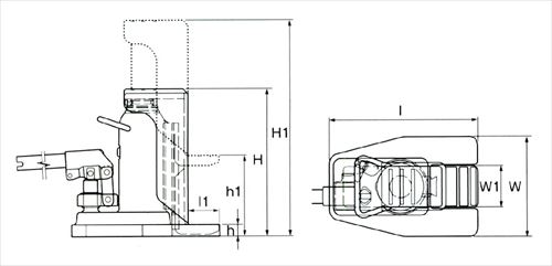 エスコ マサダ製作所 EA993LW-2 2.0ton/19-131mm 爪付ジャッキ(長爪)