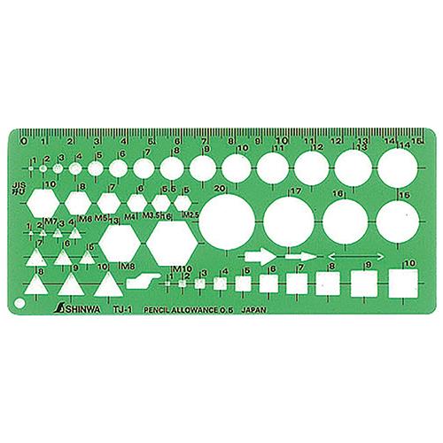 シンワ テンプレートボルトナット定規 66026 TJ-1