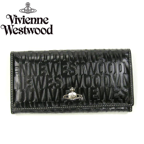 Vivienne Westwood ヴィヴィアン ウエストウッド長財布 財布 さいふ ビビアン 型押し1032 EMBOSSED LOGO NERO 【smtb-k】【w3】