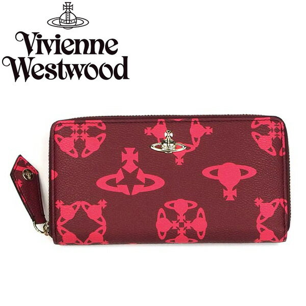 ヴィヴィアンウエストウッド 財布 長財布 Vivienne Westwood ヴィヴィアン ウエストウッド 32634 LOGOMANIA FUXIA ラウンドファスナー ビビアン 【RCP】【プレゼント】