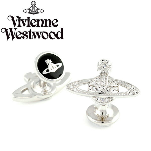 ヴィヴィアン ウエストウッド カフス Vivienne Westwood カフリンクス アクセサリー ビビアン MINI BAS RELIEF CUFFLINKS PLATINUM CRYSTAL 65030003-02P116 65030003-W110 770271B-1