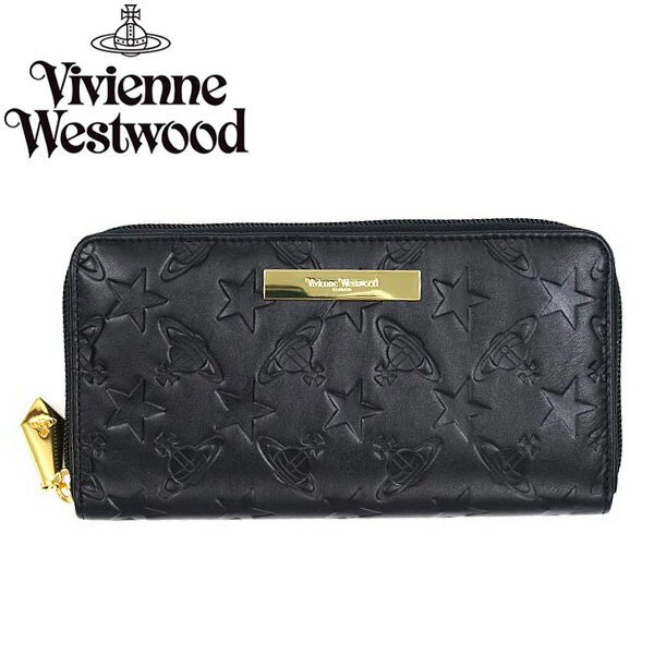 ヴィヴィアン 財布 長財布 ヴィヴィアンウエストウッド Vivienne Westwood 5140 STAR & AND ORB NERO BLACK 型押し 2015秋冬新作 ビビアン ヴィヴィアン・ウエストウッド 【送料無料】【RCP】