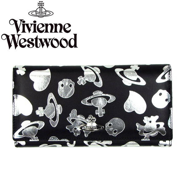 ヴィヴィアン 財布 長財布 ヴィヴィアンウエストウッド Vivienne Westwood 1032 LOGO PRINT NERO/ARGENTO ビビアン ヴィヴィアン・ウエストウッド 【送料無料】【RCP】【プレゼント】【赤字特価】