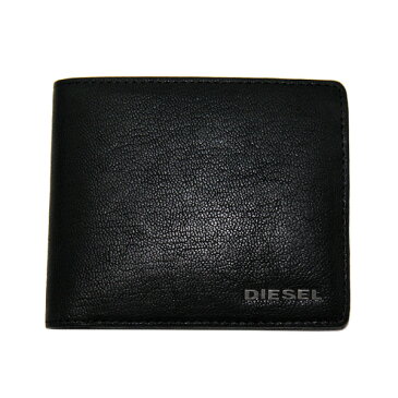 【送料無料】ディーゼル 財布 DIESEL 二つ折り財布 本革 革 レザー メンズ X03925 PR271 T8013 HIRESH SMALL ブラック 黒色【あす楽対応】【ブランド】【プレゼント】【セール】