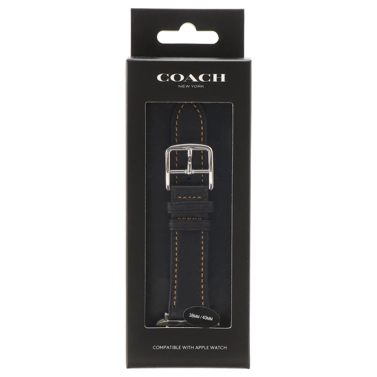 楽天museo【送料無料】【ベルトのみ】COACH コーチ 替えベルト 交換バンド 14700076 Apple Watch strap 38mm 40mm 41mm対応 アップルウォッチ レディース ユニセックス 腕時計 時計 ブラック×シルバー レザー 本革【あす楽対応】【ブランド】【プレゼント】