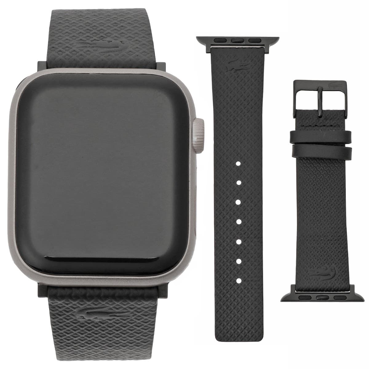 【送料無料】【ベルトのみ】LACOSTE ラコステ 替えベルト 交換バンド 2050026 Apple Watch strap 42mm 44mm 45mm 対応 アップルウォッチバンド メンズ 腕時計 時計 ブラック レザー 本革【あす楽対応】【プレゼント】【ブランド】【セール】