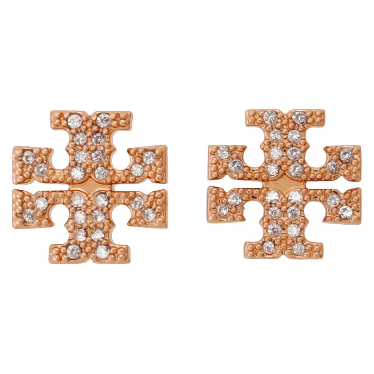 TORY BURCH トリーバーチ レディース ピアス キラ パヴェ ロゴ スタッズ ダブルT ロゴ ジュエリー アクセサリー 53423-696 Kira Pave Stud Earring ローズゴールド ピンクゴールド