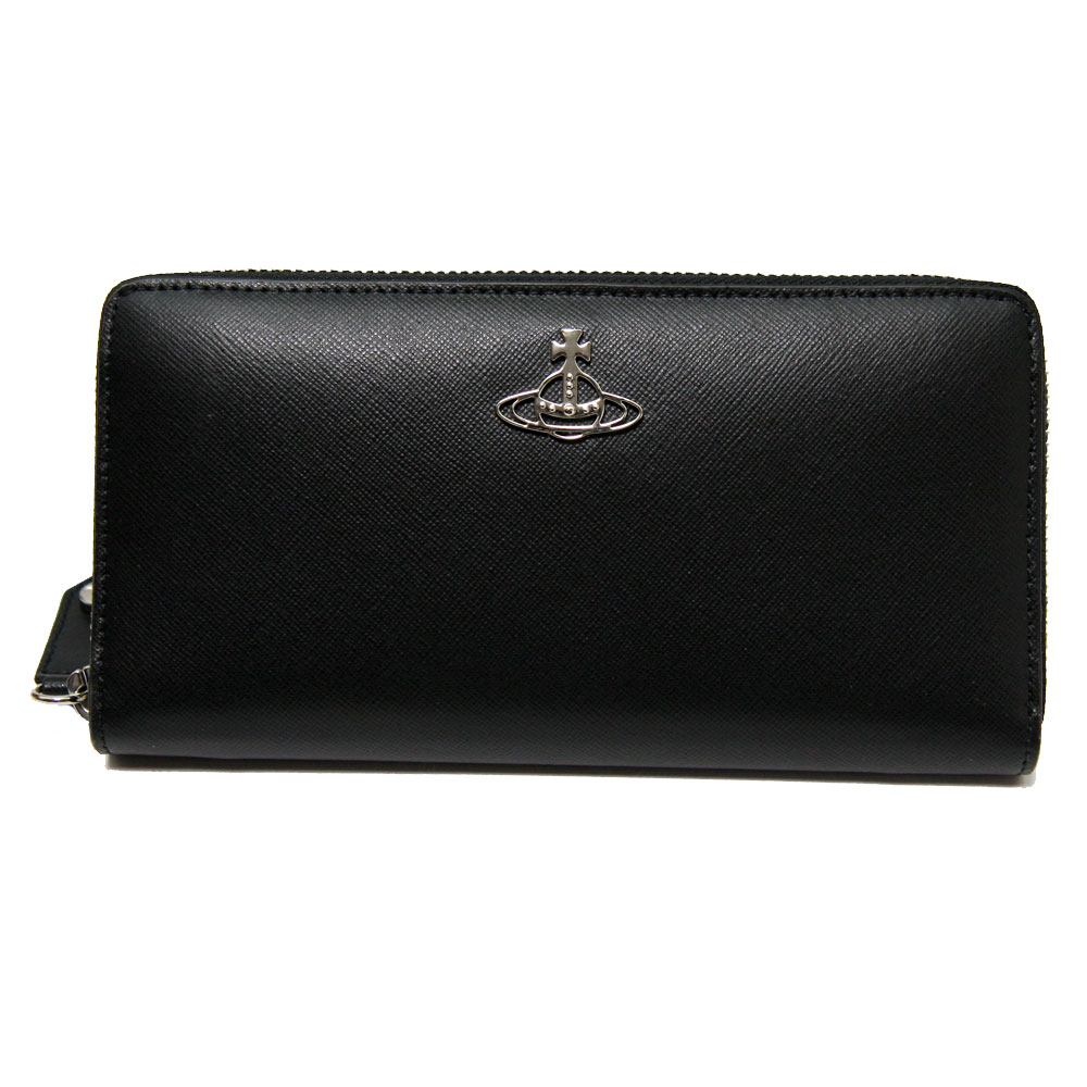 【送料無料】ヴィヴィアン 財布 長財布 ヴィヴィアンウエストウッド Vivienne Westwood 51050022 SAFFIANO BLACK L001N N402 322335 ブラック 本革 革 レザー ラウンドファスナー ビビアン【あす楽対応】【プレゼント】