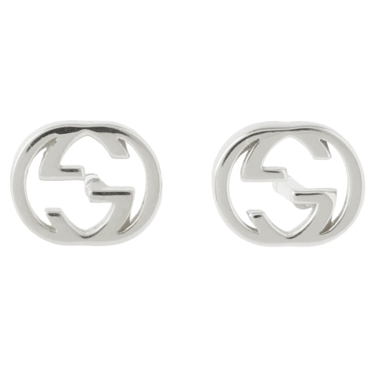 グッチ ピアス（レディース） 【送料無料】グッチ ピアス GUCCI アクセサリー レディース ‎‎662111 J8502 9000 INTERLOCKING G インターロッキングG スタッド 18KWG ホワイトゴールド ジュエリー【あす楽対応】【プレゼント】【ブランド】【セール】