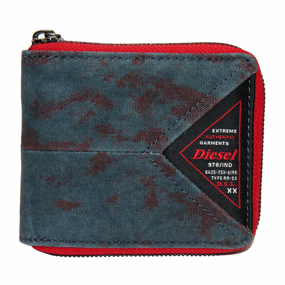 【送料無料】ディーゼル 財布 DIESEL 二つ折り財布 X08434 P4446 T6031 HIRESH XS ZIPPI CARAW デニム カモフラ柄 メンズ ラウンドファスナー さいふ【あす楽対応】【プレゼント】【ブランド】【セール】のサムネイル