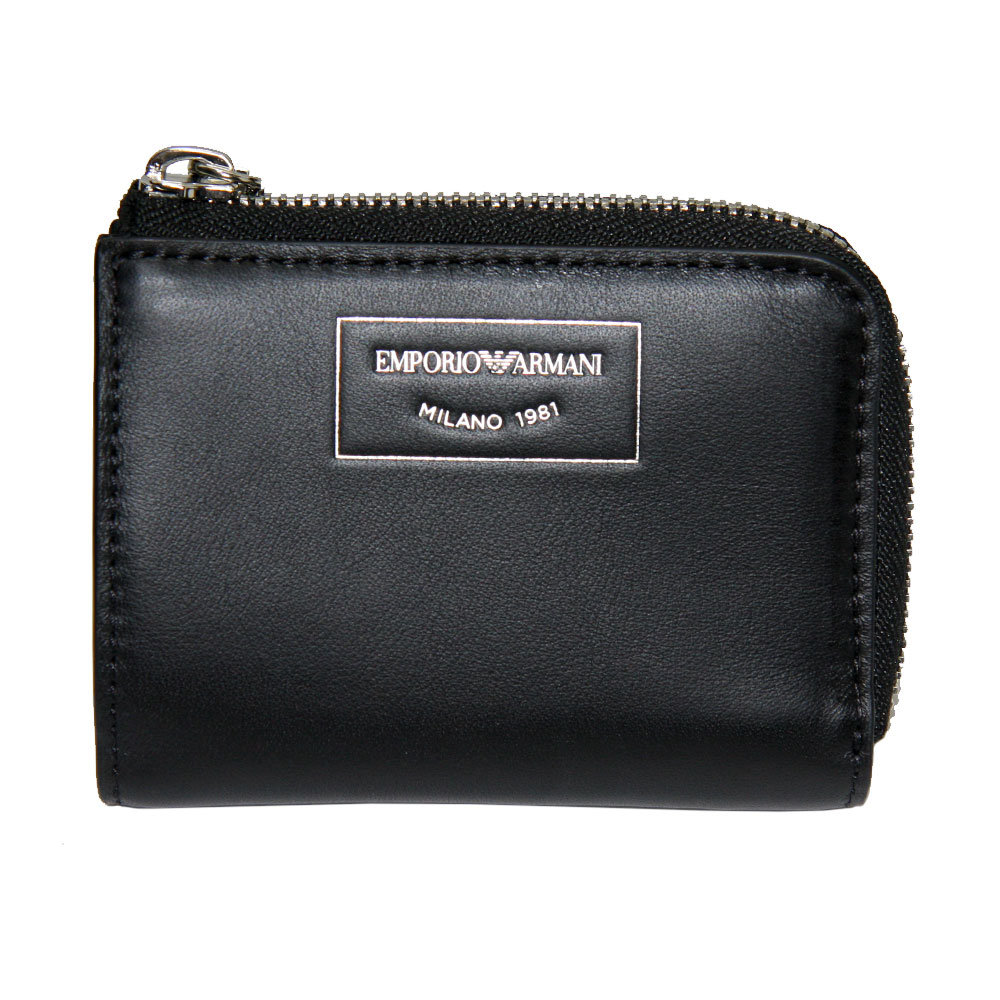 【送料無料】EMPORIO ARMANI 財布 エンポリオアルマーニ 二つ折り財布 レディース コンパクト ミニ財布 Y3H088 Y478E 80001 ブラック レザー 本革 エンポリオ アルマーニ エンポリ アルマーニ 【あす楽対応】【ブランド】