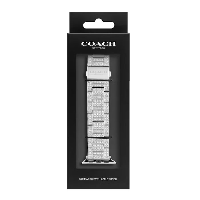 COACH コーチ 替えベルト 交換バンド 14700056 Apple Watch strap 38mm 40mm 41mm 対応 アップルウォッチバンド レディース 腕時計 時計 シルバー クリスタル