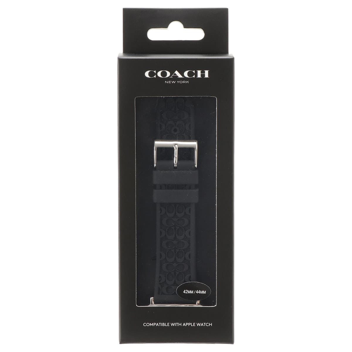 コーチ 腕時計（メンズ） 【送料無料】【ベルトのみ】COACH コーチ 替えベルト 交換バンド 14700086 Apple Watch strap 42mm 44mm 45mm 対応 アップルウォッチバンド メンズ ユニセックス 腕時計 時計 ブラック×シルバー ラバー こーち【あす楽対応】【プレゼント】【ブランド】