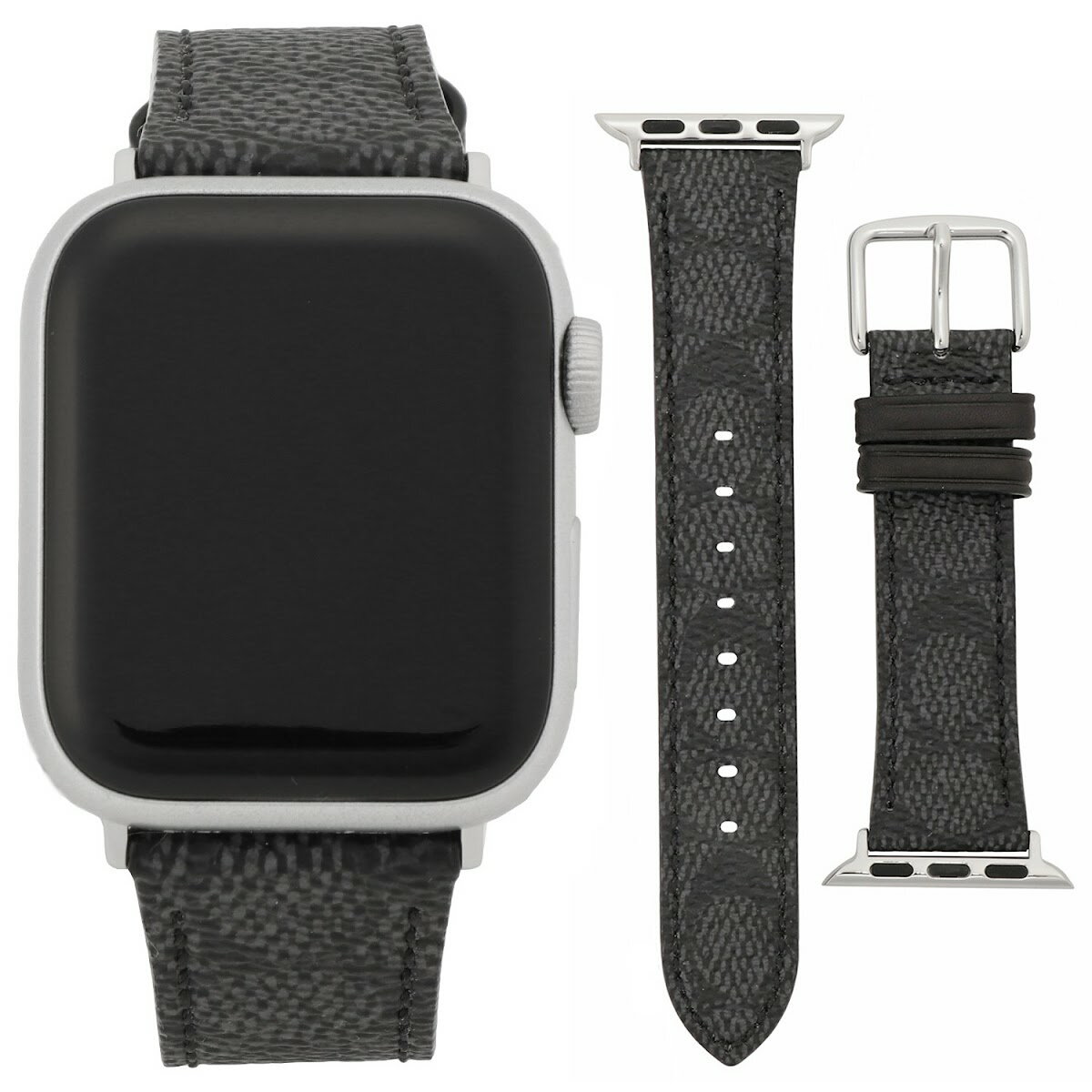 COACH コーチ 替えベルト 交換バンド 14700168 Apple Watch strap 38mm 40mm 41mm 対応 アップルウォッチバンド レディース 腕時計 時計 ブラック シグネーチャー　レザー 本革