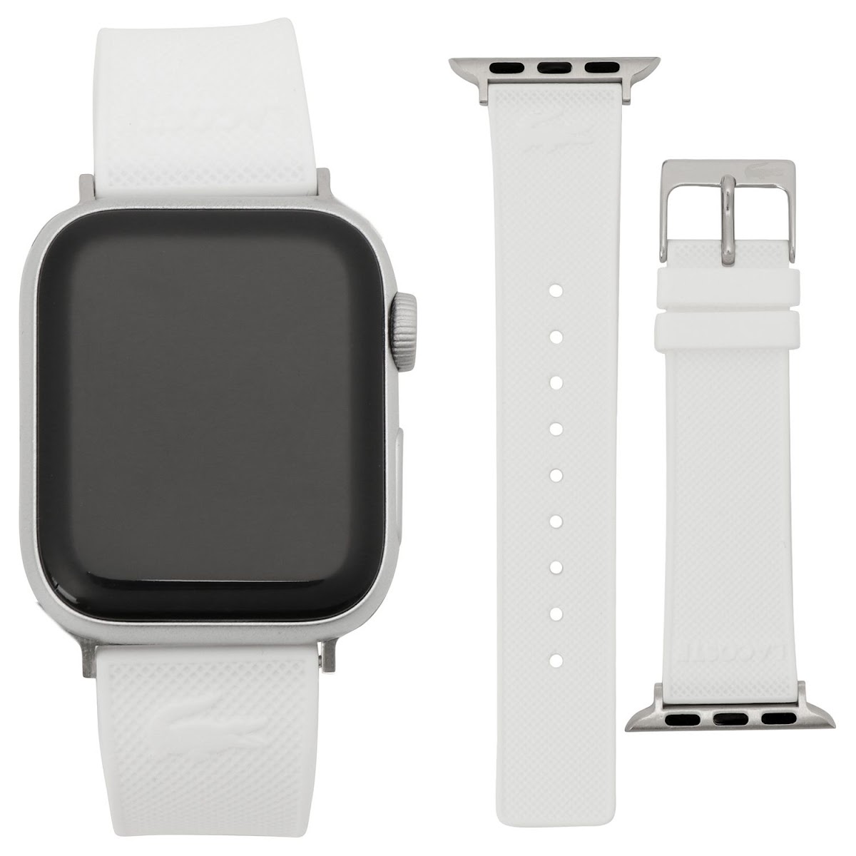 【送料無料】【ベルトのみ】LACOSTE ラコステ 替えベルト 交換バンド 2050006 Apple Watch strap 38mm 40mm 41mm 対応 アップルウォッチバンド レディース 腕時計 時計 ホワイト ラバー【あす楽対応】【プレゼント】【ブランド】