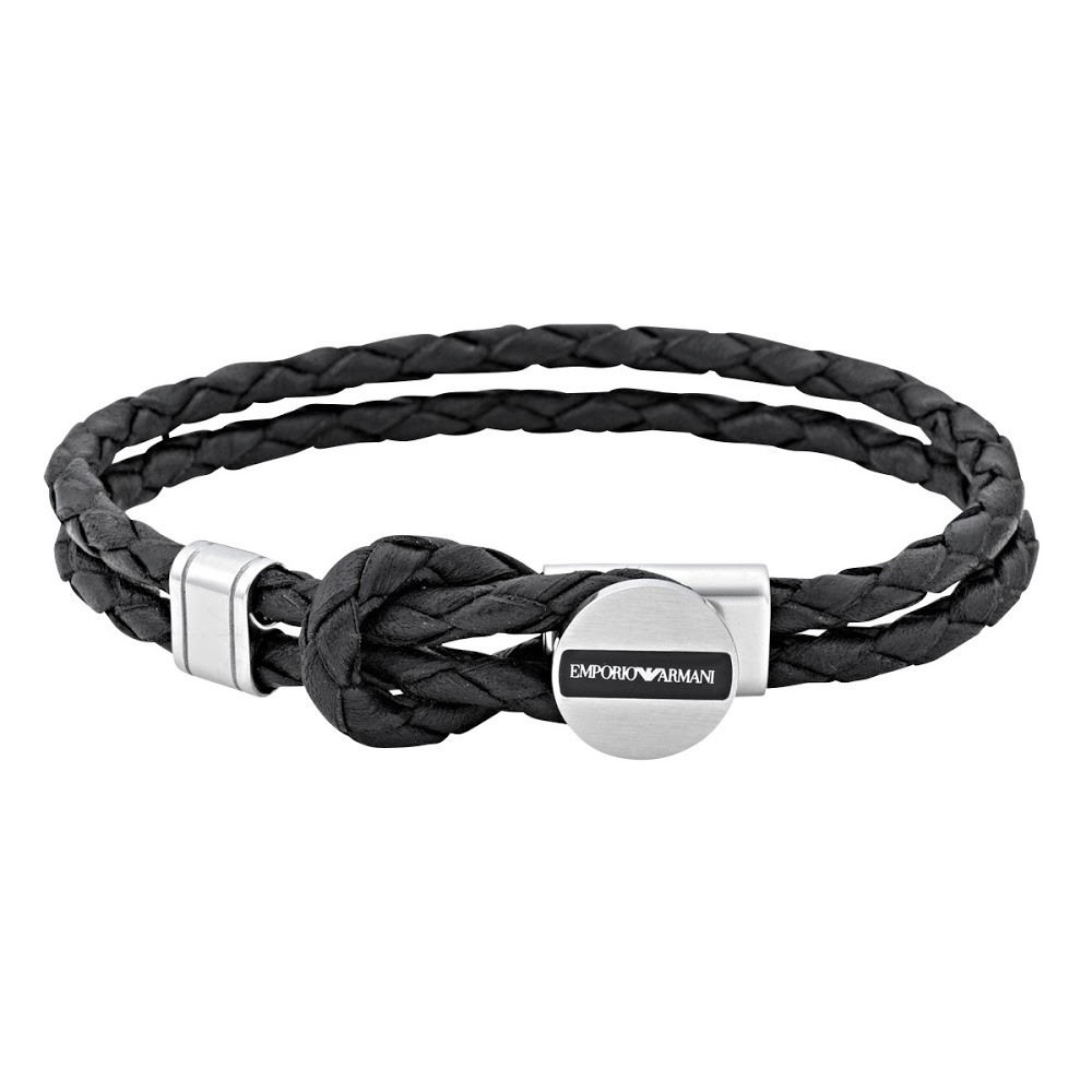 【送料無料】 EMPORIO ARMANI エンポリオアルマーニ ブレスレット ブレス アクセサリー 2重巻き 二重巻き EGS2178040 シルバー×ブラック エンポリ アルマーニ 【あす楽対応】【プレゼント】【ブランド】