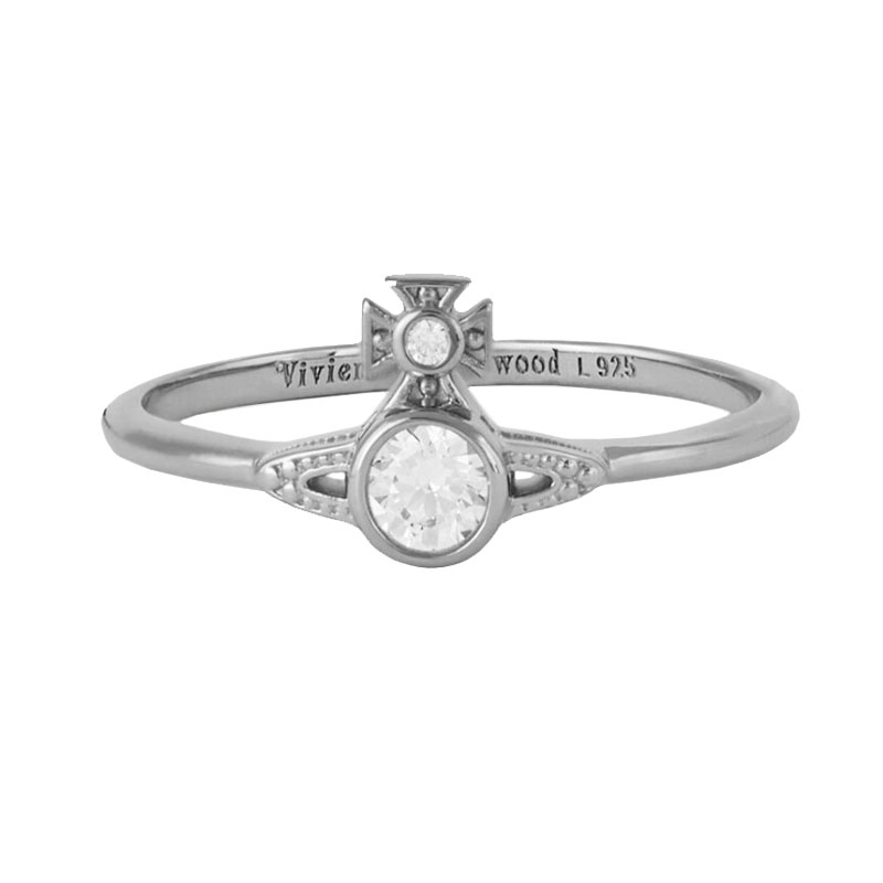 Rakuten - 【送料無料】ヴィヴィアン ウエストウッド リング 指輪 Vivienne Westwood 64040100-01P102 64040100-W106 LONDON ORB RING PLATINUM/WHITE スターリングシルバー シルバー925 ビビアン ヴィヴィアン・ウエストウッド【ブランド】