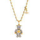 【送料無料】ヴィヴィアン ウエストウッド ネックレス Vivienne Westwood ペンダント アクセサリー LITTLE PAVE TEDDY LONG NECKLACE PLATINUM/GOLD 6301010P-02P230 テディベア クマ イエローゴールド×シルバー ビビアン【あす楽対応】