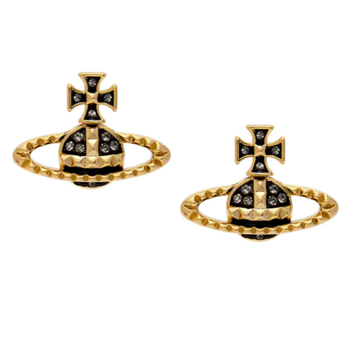 ヴィヴィアンウエストウッド 【送料無料】ヴィヴィアン ウエストウッド ピアス Vivienne Westwood アクセサリー MAYFAIR BAS RELIEF EARRINGS GOLD LIGHT GUNMETAL 62010029-02R563 イエローゴールド×ガンメタル ビビアン【あす楽対応】【プレゼント】【ブランド】