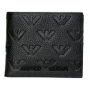 【送料無料】EMPORIO ARMANI 財布 エンポリオアルマーニ 二つ折り財布 メンズ 本革 革 コインポケットウォレット レザー製 オールオーバーエンボスイーグル ブラック YEM122 Y142V 81072 【あす楽対応】【ブランド】【プレゼント】