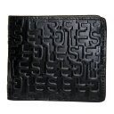 DIESEL 財布 ディーゼル 二つ折り財布 メンズ レディース BI-FOLD COIN S X09338 P0556 T8004 ブラック×グレー バイカラー モノグラム 本革 革 レザー さいふ