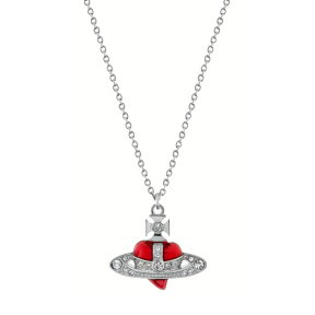 【送料無料】ヴィヴィアン ウエストウッド ネックレス Vivienne Westwood アクセサリー NEW DIAMANTE HEART PENDANT PLATINUM INDIAN PINK Enamel 630203BM-02P383 ディアマンテ ハート ペンダント シルバー×Dピンク ビビアン【あす楽対応】【ブランド】