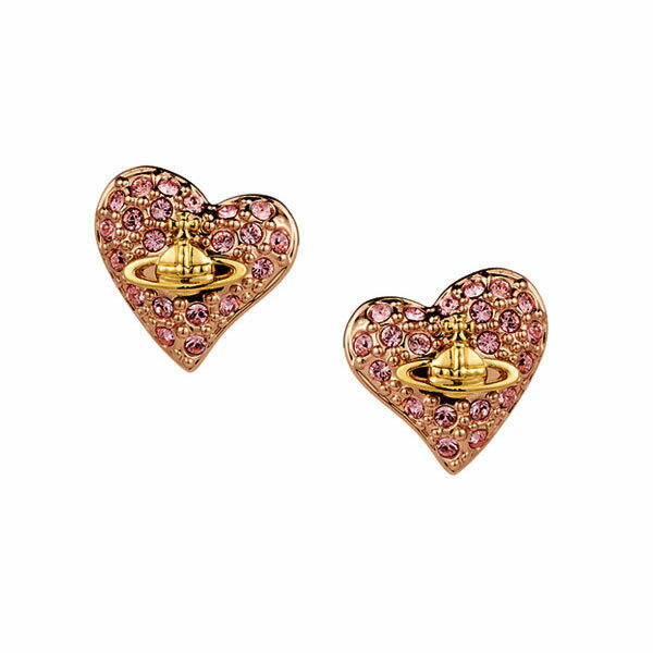 【送料無料】ヴィヴィアン ウエストウッド ピアス Vivienne Westwood アクセサリー 62010041-02G364 TINY DIAMANTE HEART EARRINGS PINK GOLD/GOLD PADPARADSCHA Crystal タイニー ディアマンテ ハート ビビアン【あす楽対応】【ブランド】【プレゼント】