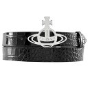 ヴィヴィアンウエストウッド 【送料無料】Vivienne Westwood ヴィヴィアン ベルト メンズ ヴィヴィアンウエストウッド BELTS LINE ORB BUCKLE 82010036U L0039 N401 レザー 本革 クロコダイル 型押し ブラック×シルバー ビビアン【あす楽対応】【ブランド】【プレゼント】【セール】