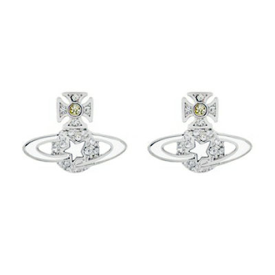 2024春夏新作 ヴィヴィアン ウエストウッド ピアス 両耳用 Vivienne Westwood 62010349-02P443 DARLENE EARRINGS PLATINUM JONQUIL CRYSTAL Crystal WHITE Enamel シルバー×ホワイト ジュエリー アクセサリー ビビアン