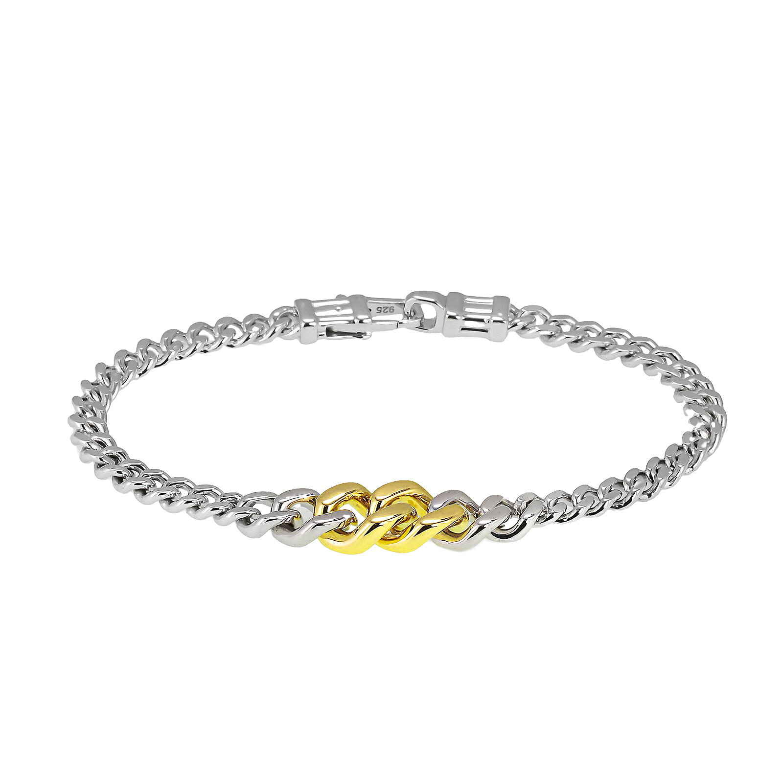 Rakuten - 【送料無料】TOM WOOD トムウッド ブレスレット チェーン 101252 Dean Bracelet Duo ディーン ブレスレット デュオ シルバー×ゴールド メンズ レディース ユニセックス アクセサリー ジュエリー スターリングシルバー 925【ブランド】【プレゼント】