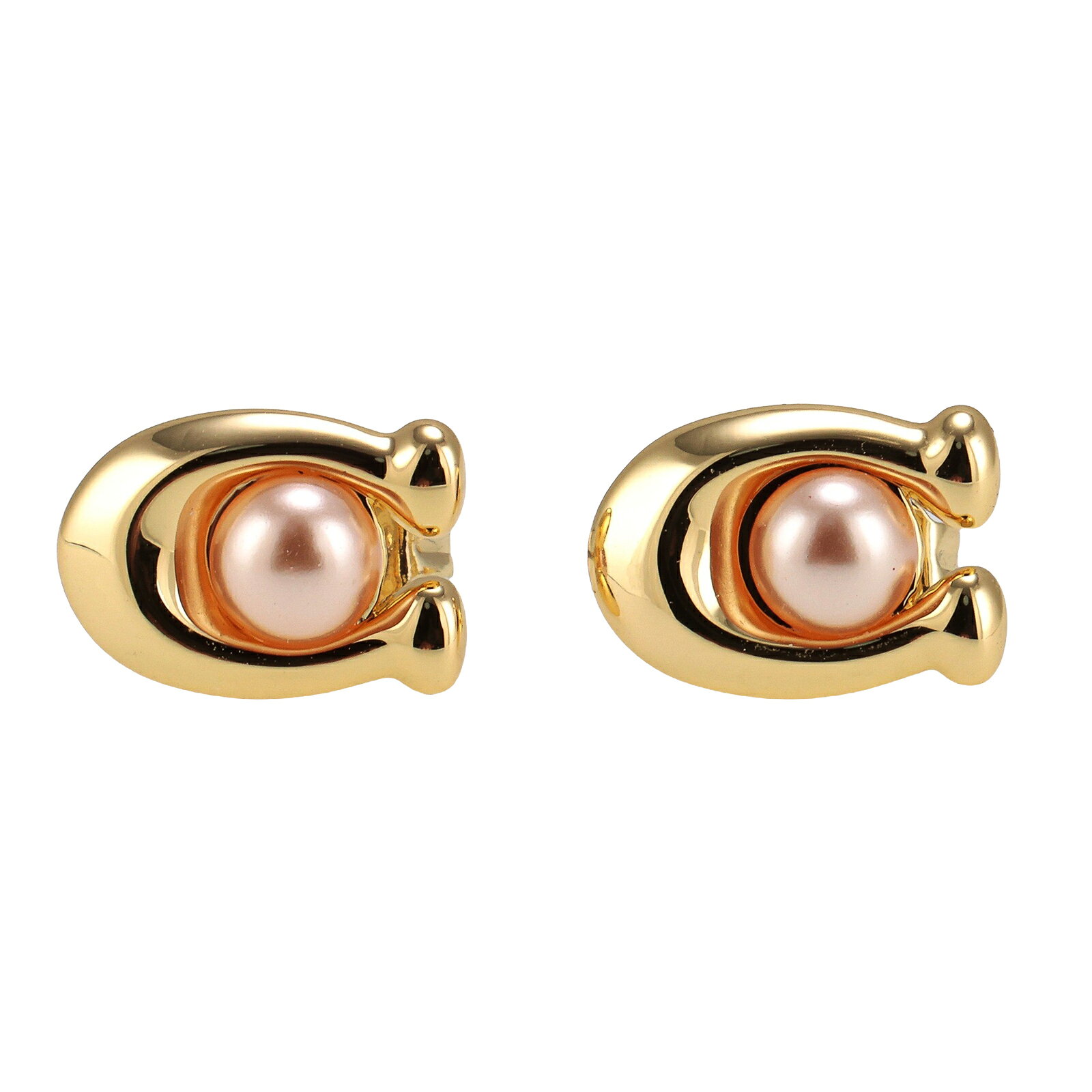 乐天商城 - 【送料無料】COACH コーチ ピアス 両耳用 レディース 341922 GLD 651 341922GLD651 CO ER PEARL C STUD ゴールド×ピンクパール アクセサリー ジュエリー【ブランド】【プレゼント】