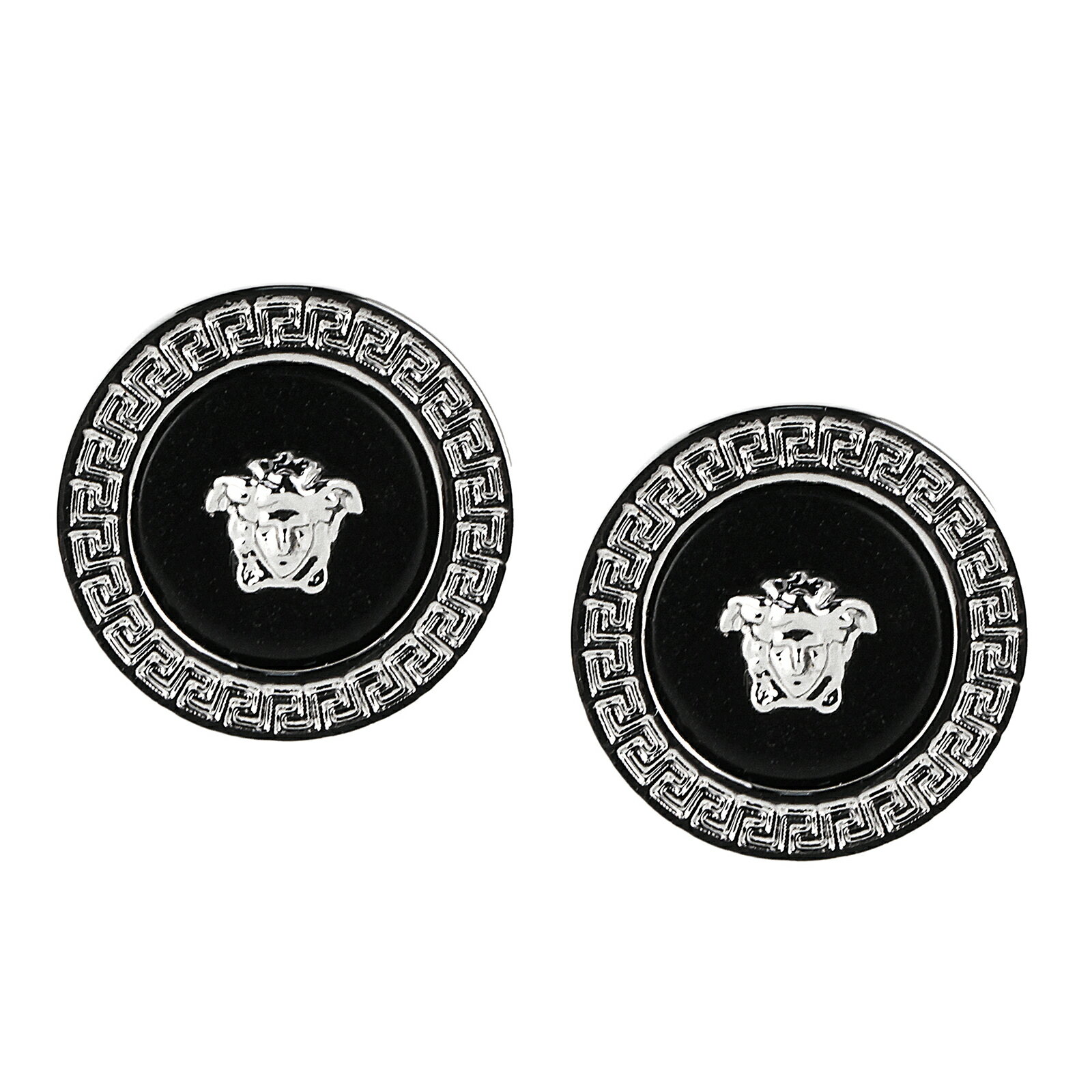 乐天商城 - 【送料無料】2026春夏新作 VERSACE ヴェルサーチェ ピアス メドゥーサ イヤリング メンズ レディース ユニセックス DG27256 DJMR 4J750 シルバー×ブラック アクセサリー ジュエリー ヴェルサーチ ベルサーチ【ブランド】【プレゼント】【セール】