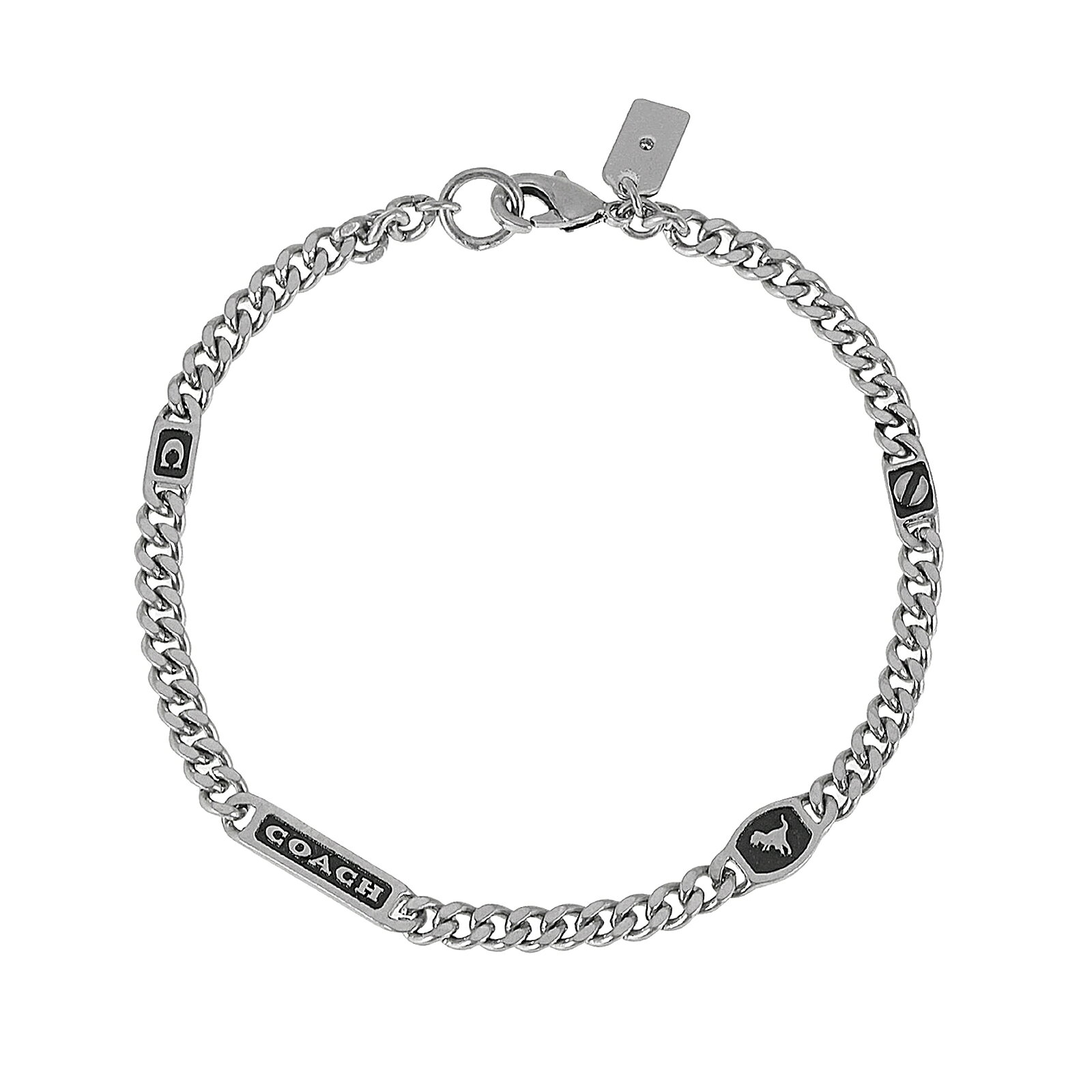 Rakuten - 【送料無料】COACH コーチ ブレスレット ブレス メンズ 551521 SLV 041 551521SLV041 co br men hallmark logo flex antique silver アンティークシルバー アクセサリー ジュエリー【ブランド】【プレゼント】