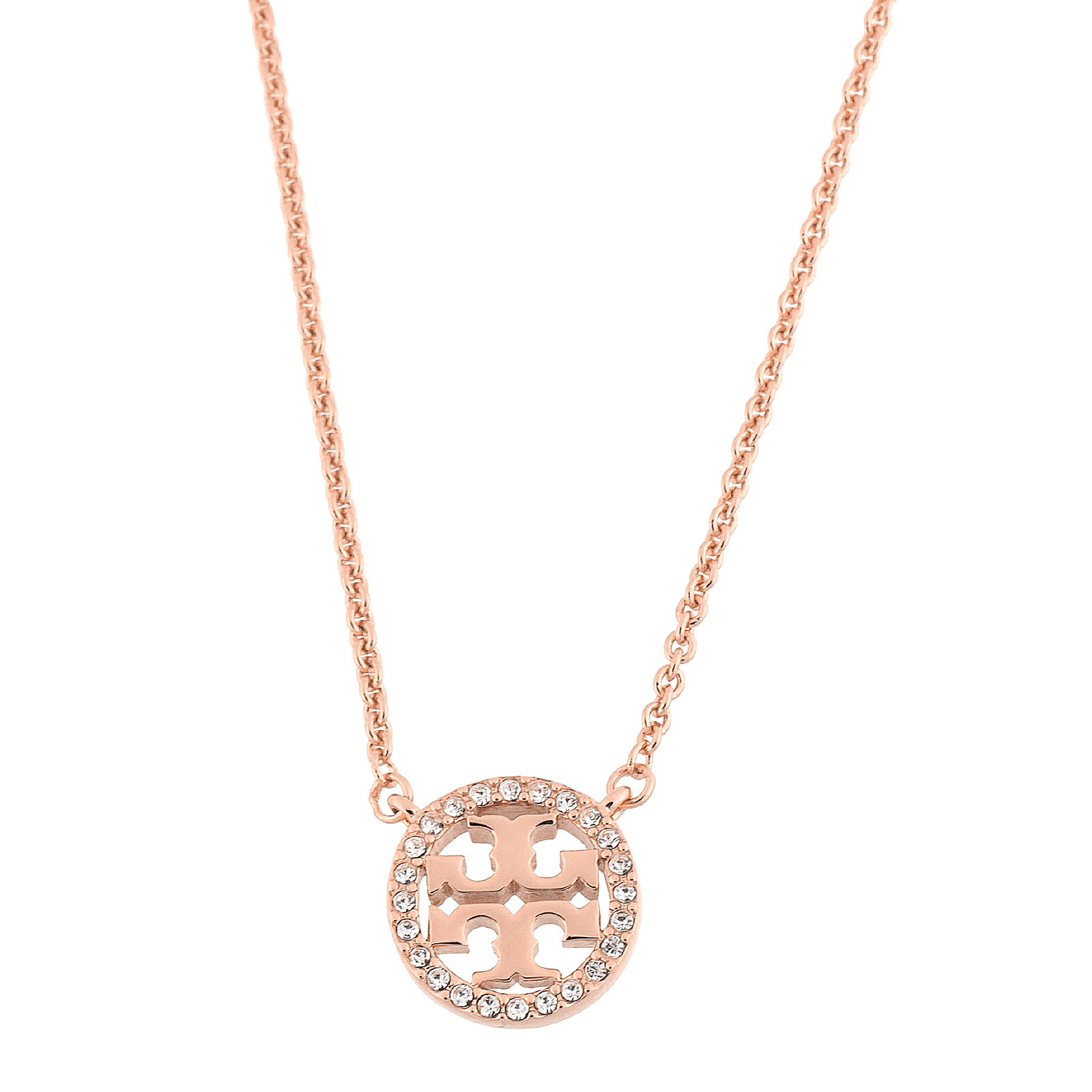 Rakuten - 【送料無料】TORY BURCH トリーバーチ レディース ネックレス ペンダント ミラー パヴェ ジュエリー アクセサリー 53420-696 ピンクゴールド ローズゴールド【プレゼント】【ブランド】
