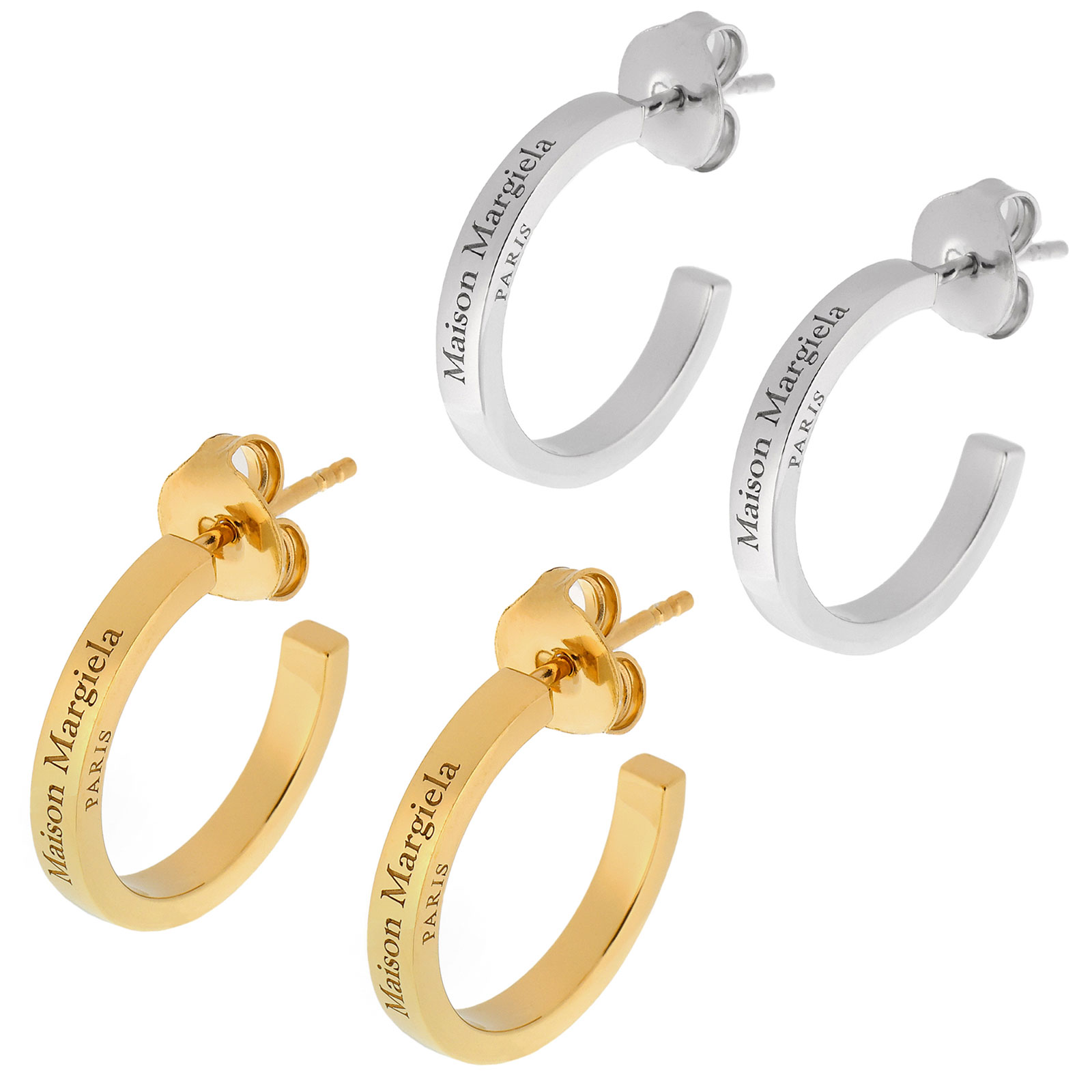 Rakuten - 【送料無料】2026春夏新作 Maison Margiela メゾンマルジェラ ピアス フープピアス ロゴ SM1VG0057 P8865 102/シルバー 202/ゴールド レディース メンズ ユニセックス アクセサリー ジュエリー シルバー925【ブランド】【プレゼント】【セール】