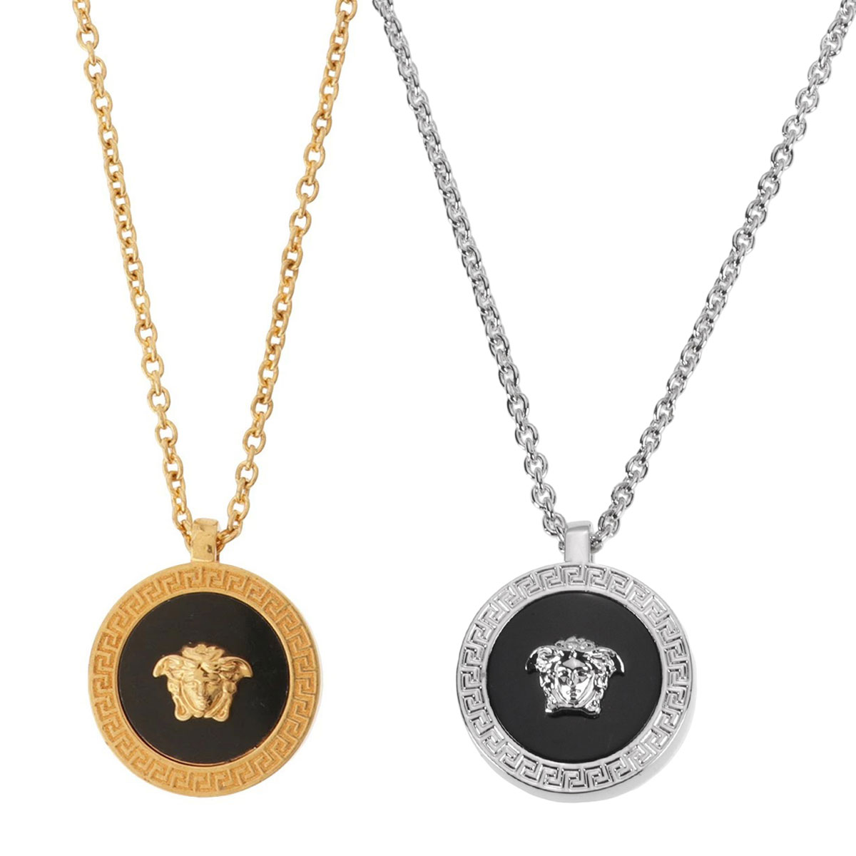 樂天商城 - 【送料無料】2026春夏新作 VERSACE ヴェルサーチェ ヴェルサーチ メドゥーサ ネックレス メンズ レディース エナメル DG17255 DJMR K41T/ヴィンテージゴールド×ブラック 4J750/シルバー ベルサーチ ペンダント アクセサリー ジュエリー【ブランド】