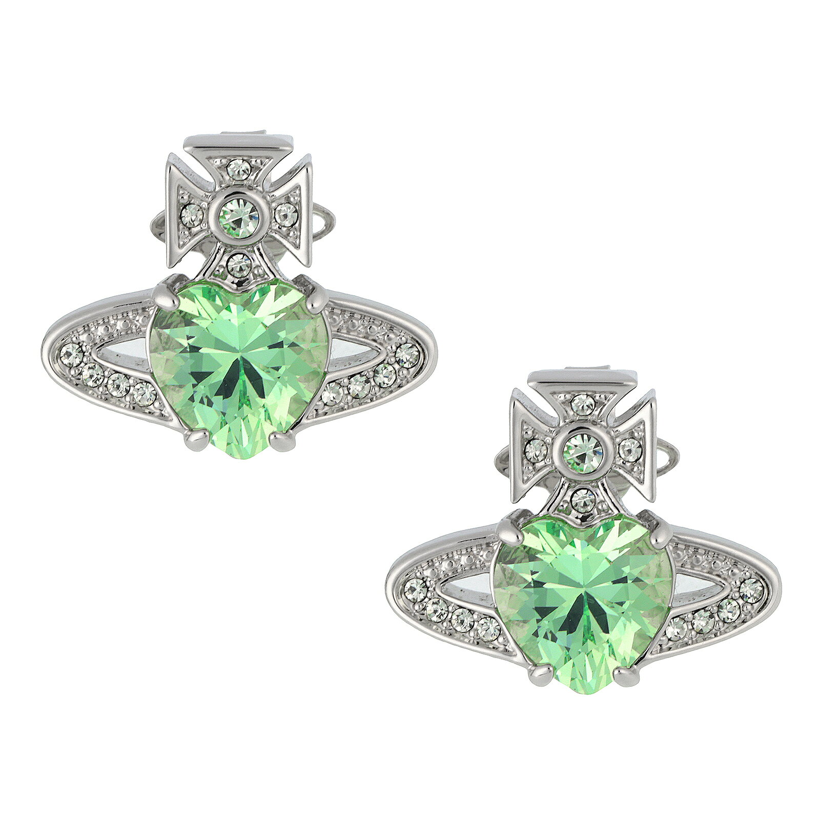 樂天商城 - 【送料無料】2026春夏新作 Vivienne Westwood ヴィヴィアン ウエストウッド ピアス ARIELLA EARRINGS PLATINUM / LIGHT GREEN CZ / CHRYSOLITE C 6201031T-02P707 シルバー×ライトグリーン アクセサリー ジュエリー ビビアン【ブランド】【プレゼント】