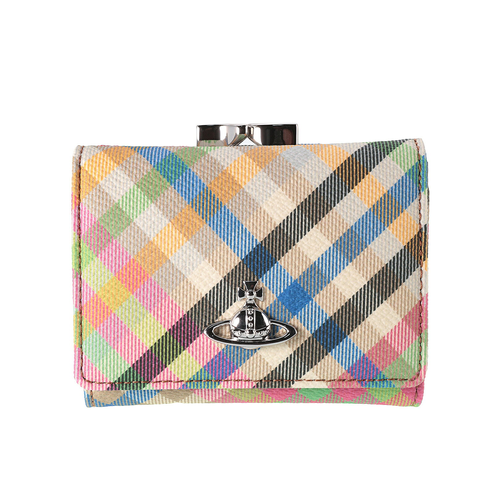 Rakuten - 【送料無料】2026春夏新作 Vivienne Westwood ヴィヴィアン ウエストウッド 財布 がま口スモールウォレット がま口財布 ガマ口 口金三つ折り財布 小銭入れあり 5115002MW S001S O315 SMALL FRAME WALLET HEATHER PLAID ヘザーチェック ビビアン【ブランド】