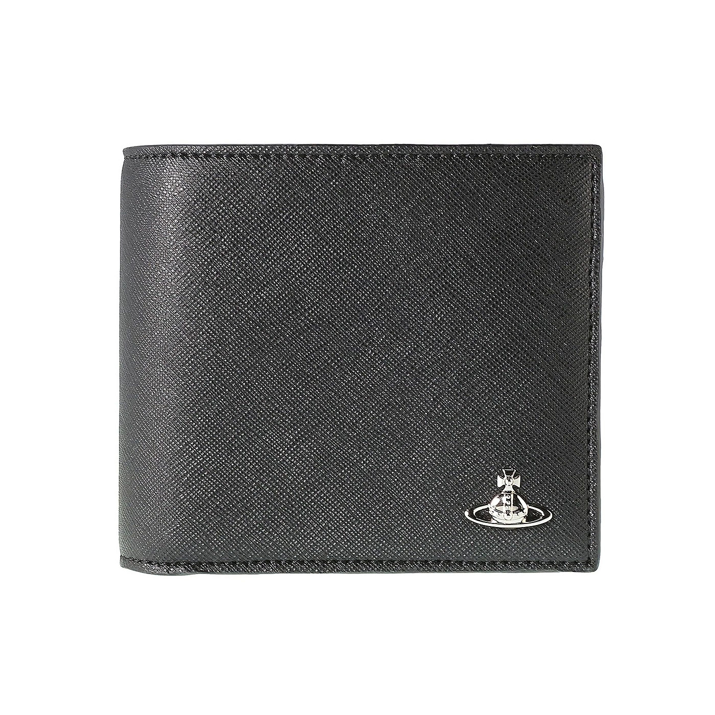 【送料無料】2026春夏新作 Vivienne Westwood ヴィヴィアンウエストウッド 財布 二つ折り財布 小銭入れあり メンズ 5115003NM S0021 N401 MAN WALLET WITH COIN POCKET BLACK ブラック ビビアン【ブランド】【プレゼント】