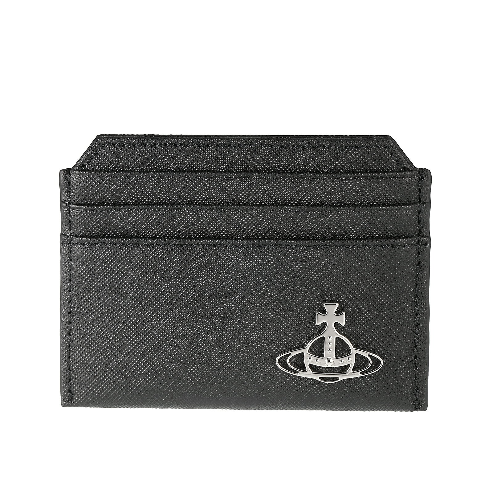 Rakuten - 【送料無料】Vivienne Westwood ヴィヴィアン ウエストウッド カードケース 51110022 L001N N402 SAFFIANO SLIM CARD メンズ レディース ユニセックス ブラック レザー 本革 革 ビビアン【ブランド】【プレゼント】