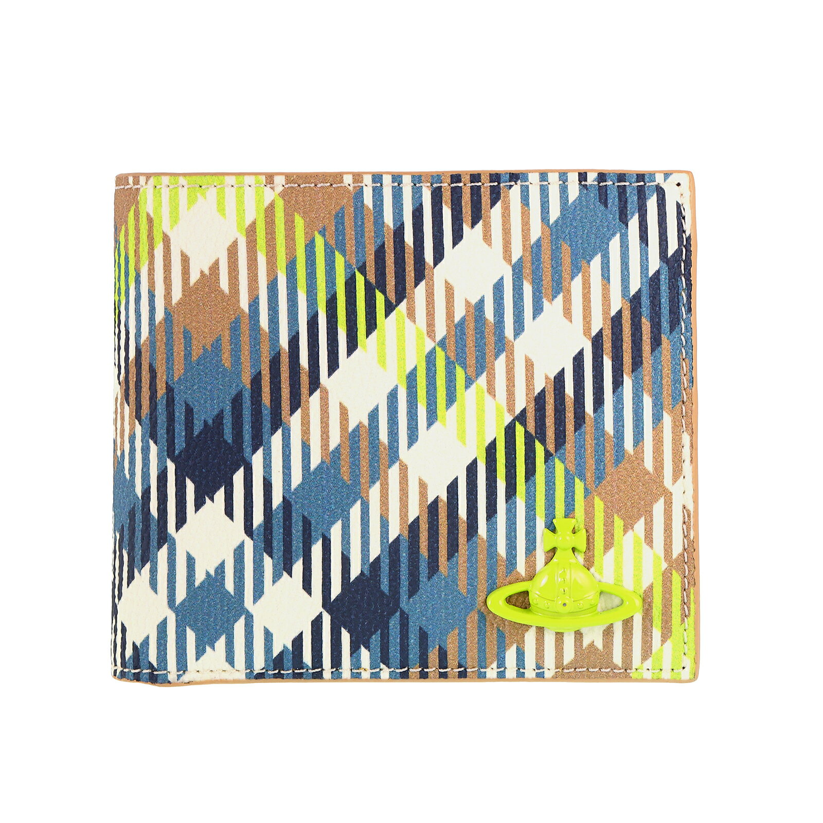 Rakuten - 【送料無料】2026春夏新作 Vivienne Westwood ヴィヴィアンウエストウッド 財布 二つ折り財布 小銭入れあり メンズ 5115003NM S001S M202 ライトグリーン×ブルー×ネイビー×ライトブラウン×ブラック ビビアン【ブランド】【プレゼント】