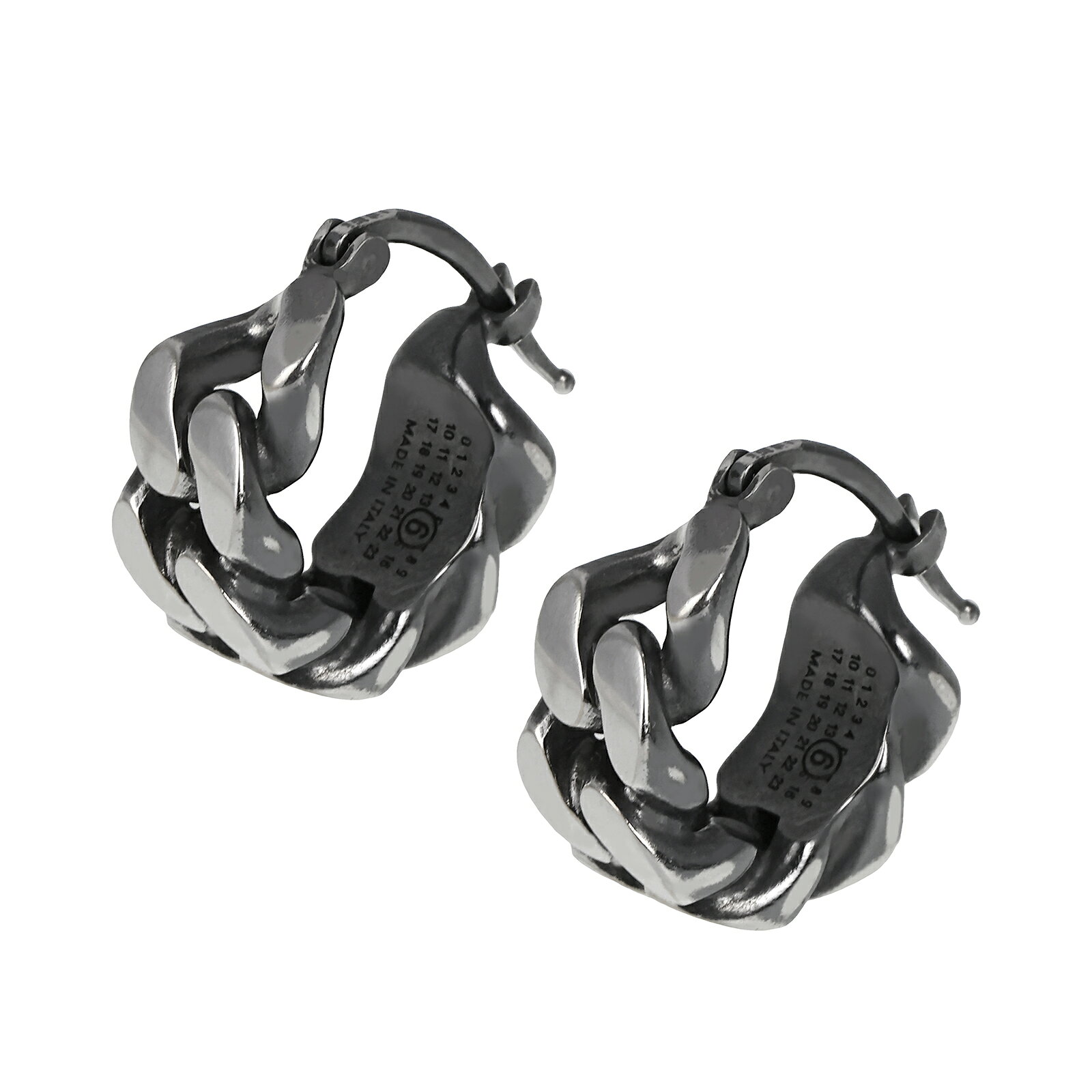 Rakuten - 【送料無料】MM6 Maison Margiela エムエムシックス メゾンマルジェラ ピアス チェーンピアス 両耳用 レディース メンズ ユニセックス シルバー×ガンメタル SM6VG0115 P8884 954 CHAIN EARRING Brunito アクセサリー ジュエリー【ブランド】【プレゼント】