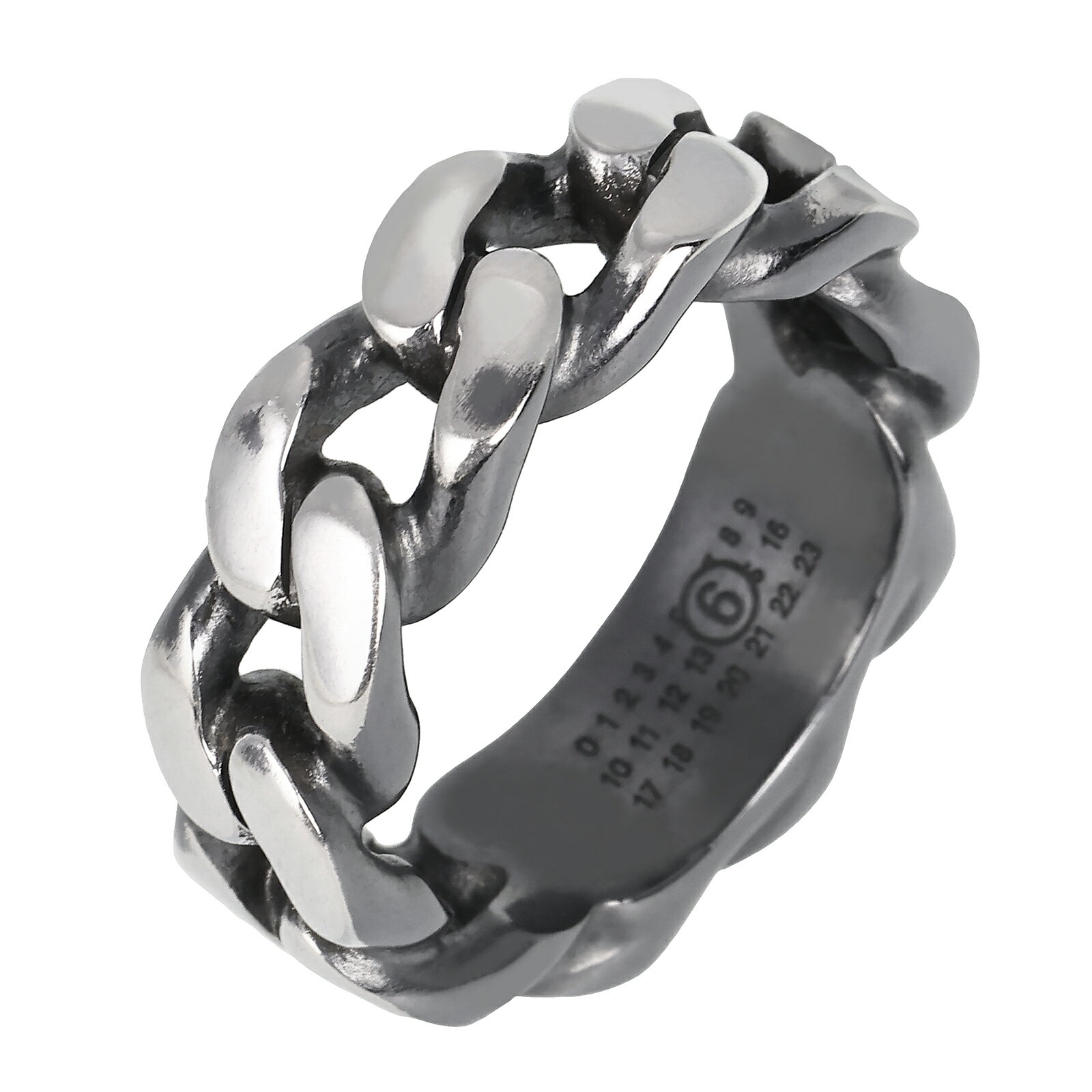 Rakuten - 【送料無料】2026春夏新作 MM6 エムエム6 Maison Margiela エムエムシックス メゾンマルジェラ 指輪 リング SM6UQ0111 P8884 954 CHAIN RING Brunito チェーン リング シルバー レディース アクセサリー ジュエリー【プレゼント】【ブランド】
