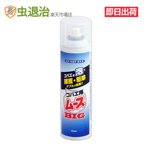 コバエ用ムースBIG 400ml チョウバエ駆除 コバエ駆除スプレー キッチン 流し台 排水 コバエ駆除 ちょうばえ 退治 送料無料※北海道 沖縄除く