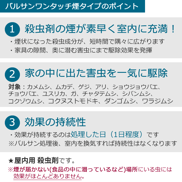 バルサンワンタッチ 煙タイプ 20g 6-8畳用 かめむし駆除 ムカデ ゲジ メイガ シバンムシ 煙の殺虫剤 お部屋の害虫 いやーな虫駆除 3