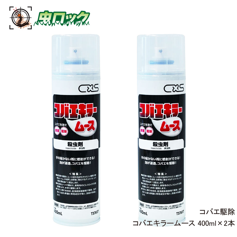 浄化槽 チョウバエ コバエ駆除 殺虫剤 コバエキラームース 400ml×2本 T37617 泡 ムース