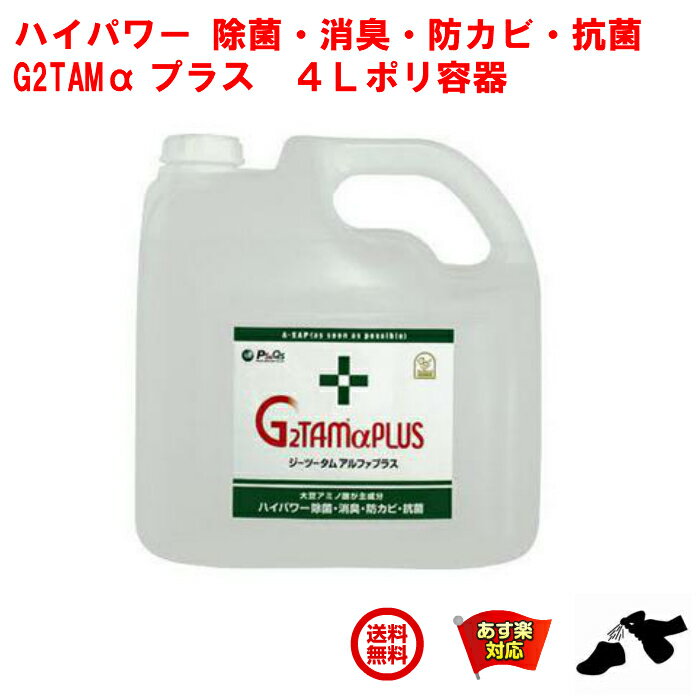 除菌 スプレー 業務用 G2TAM α プラス 4L ポリ容器 ジーツータム アルファ ピース アンド キューズ 消臭剤 抗菌剤 除菌剤 抗カビ剤 対策 強力 RSL 5月 あす楽対応 ポイント 消化 領収書発行 虫ナイ