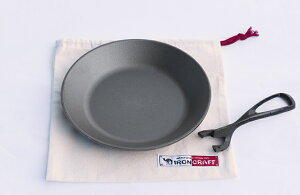 【あす楽対応】鉄フライパン 焚き火フライパン アイアンクラフト IRON PLATE mini アイアンプレートミニ 専用ハンドル 専用ケース付き 鍛造フライパン IH対応 バーべキュー ソロキャンプ おうちキャンプ ベランピング アウトドア